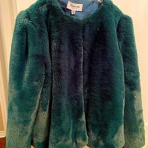 Highline Dark green faux fur jacket-NWT